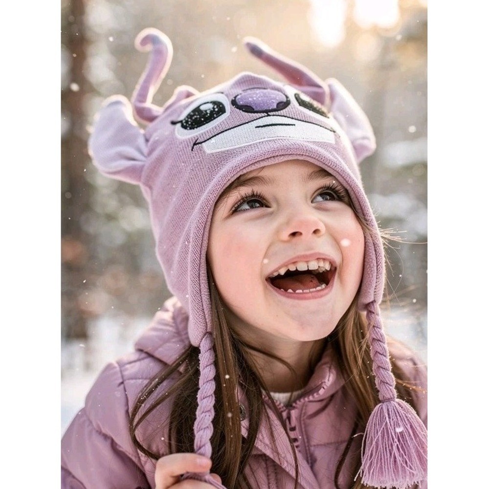 Disney Lilo & Stitch - Angel - Big Face Peruvian Winter Beanie‎ Hat NWT